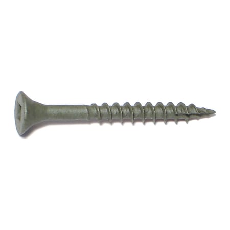 Deck Screw, #7 X 1-5/8 In, Steel, Flat Head, Square Drive, 5000 PK